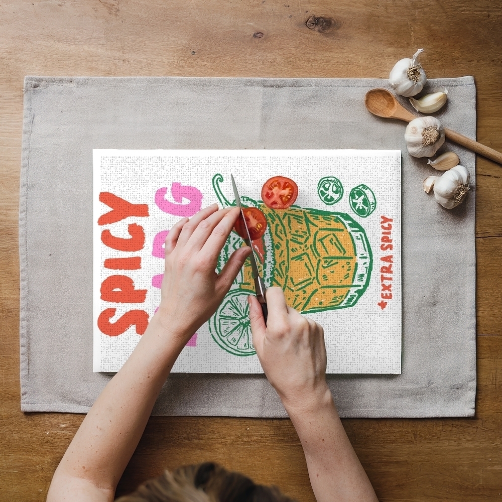 Colorful Spicy Margarita Glass Cutting Board